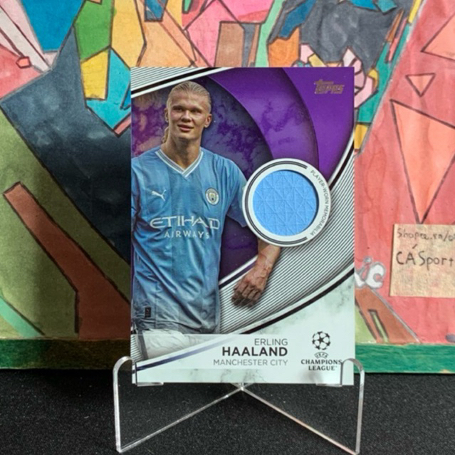 Erling Haaland /299 | SUPERSTAR RELIC CARD | TOPPS UEFA CLUB COMPETITIONS 2023/24