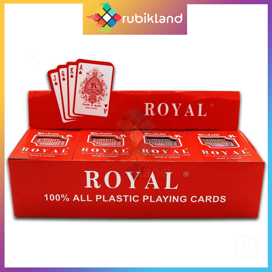 [Hộp 12 Bộ] Bài Tây Nhựa Đài Loan Royal Loại Cao Cấp Chống Nước 100% Bài Poker Nhựa PVC Plastic