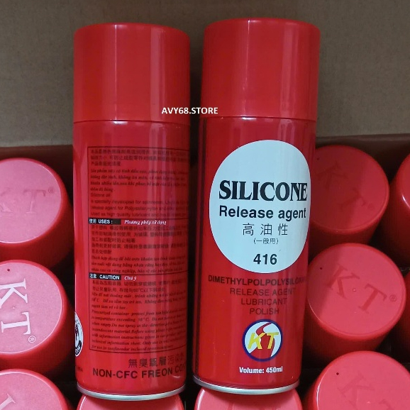 Chai Xịt Bôi Trơn Silicon Release Agent 416 450ml - Dầu Tách Khuôn Tạo Hình Nhựa Cao Su Chống Dính