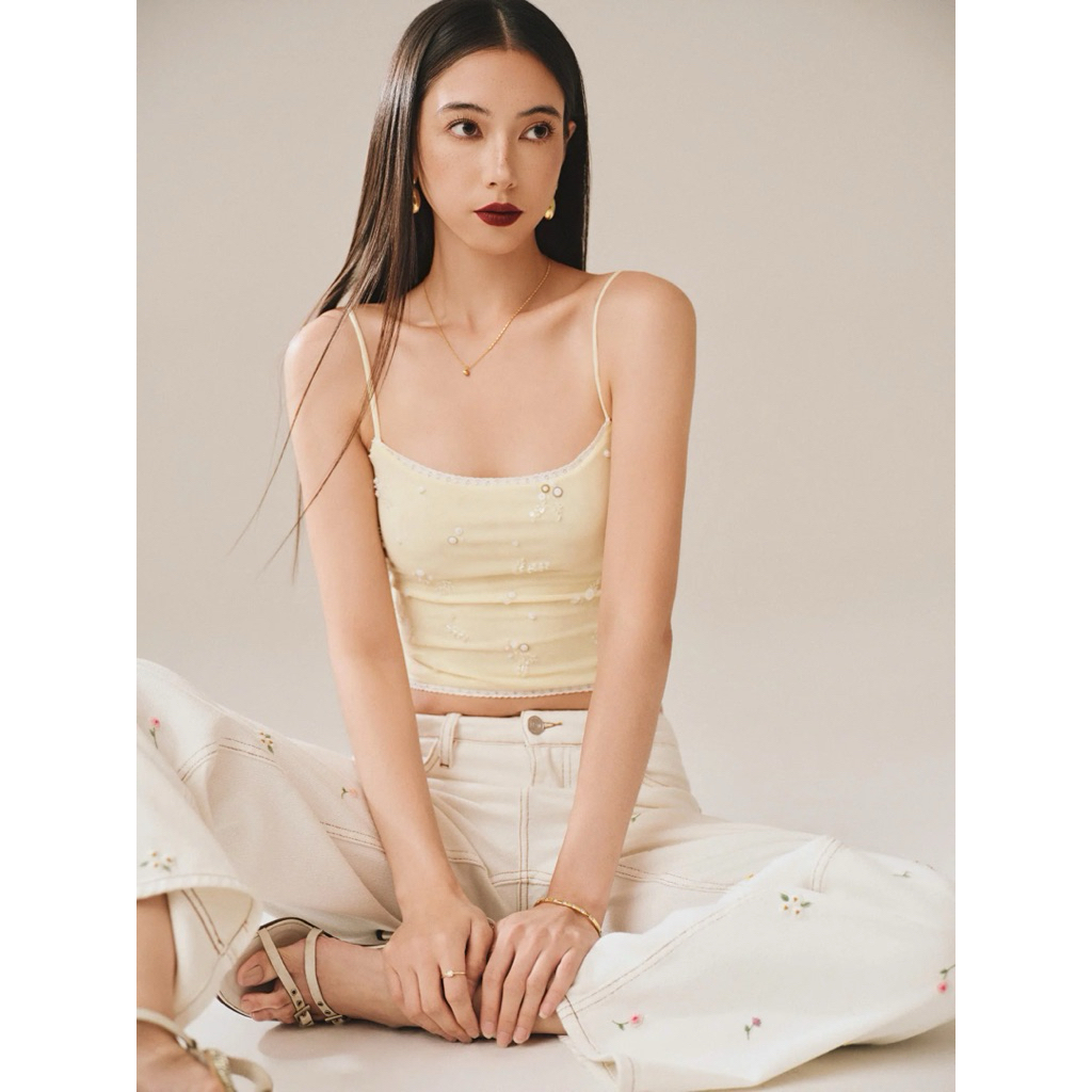 Áo the Maven - Roxie top size S màu vàng bơ