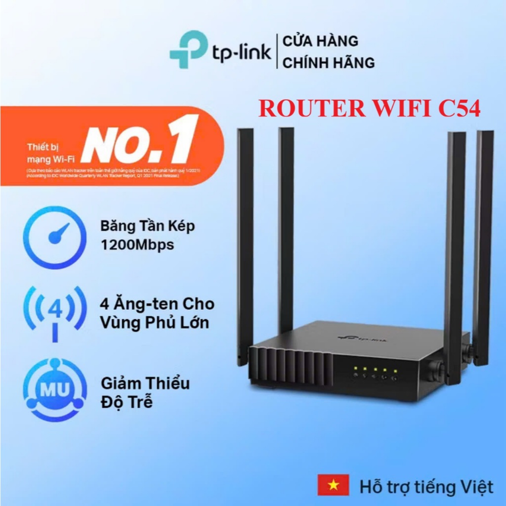 Bộ Phát Wifi TP-Link Archer C54 / C6 (V5) / C64 | Tốc Độ Cao | Băng Tần Kép Chuẩn AC | Độ Trễ Thấp