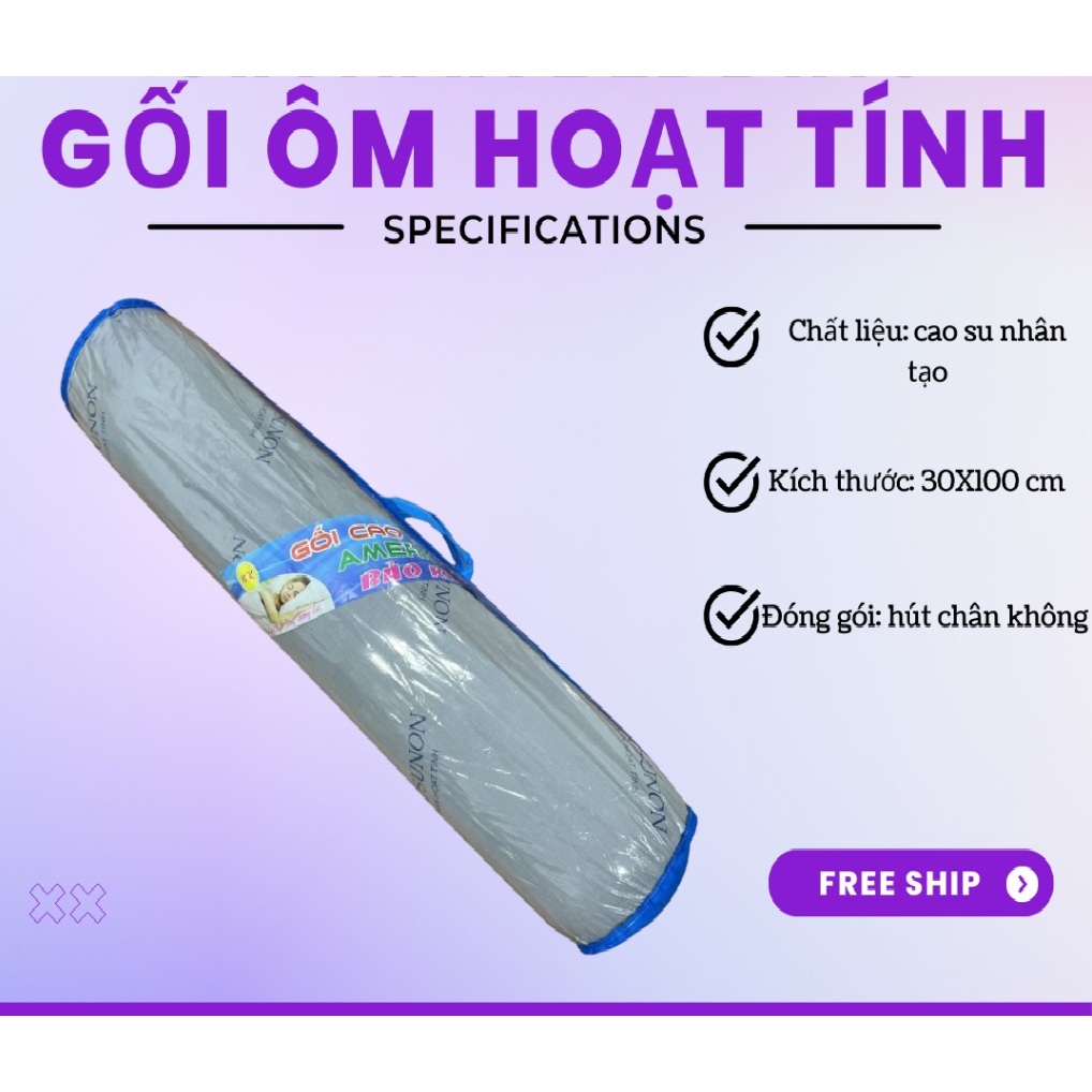 (HCM HỎA TỐC) Ruột Gối Ôm hoạt tính America kích thước 35x100cm- gối nằm 40*60cm cao su NHÂN TẠO