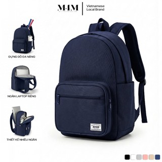 Balo đi học nam nữ M4M NEW BASIC Backpack BM002 Cặp sách chống nước nhiều ngăn đựng laptop 15.6 inch