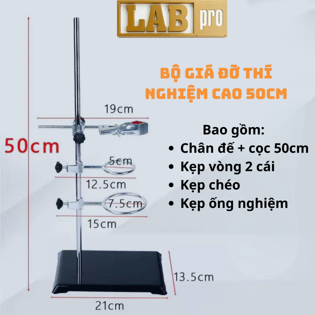 Bộ Giá Đỡ Thí Nghiệm Đa Năng, Giá đỡ Buret, Giá Giữ Bình Cầu; Giá Giữ Sinh Hàn, Kẹp Buret