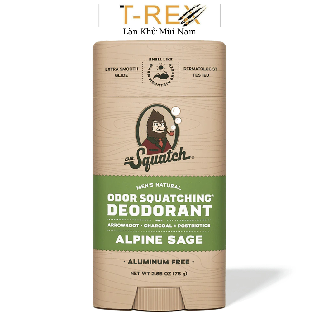 Lăn Khử Mùi Dr. Squatch Alpine Sage Aluminum Free Deodorant 75Gr