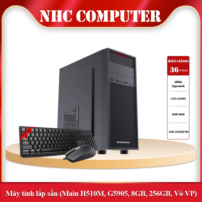 Máy tính lắp sẵn (Main H510M, G5905, 8GB, 256GB, Vỏ Xigmatek) Bảo hành 3 năm