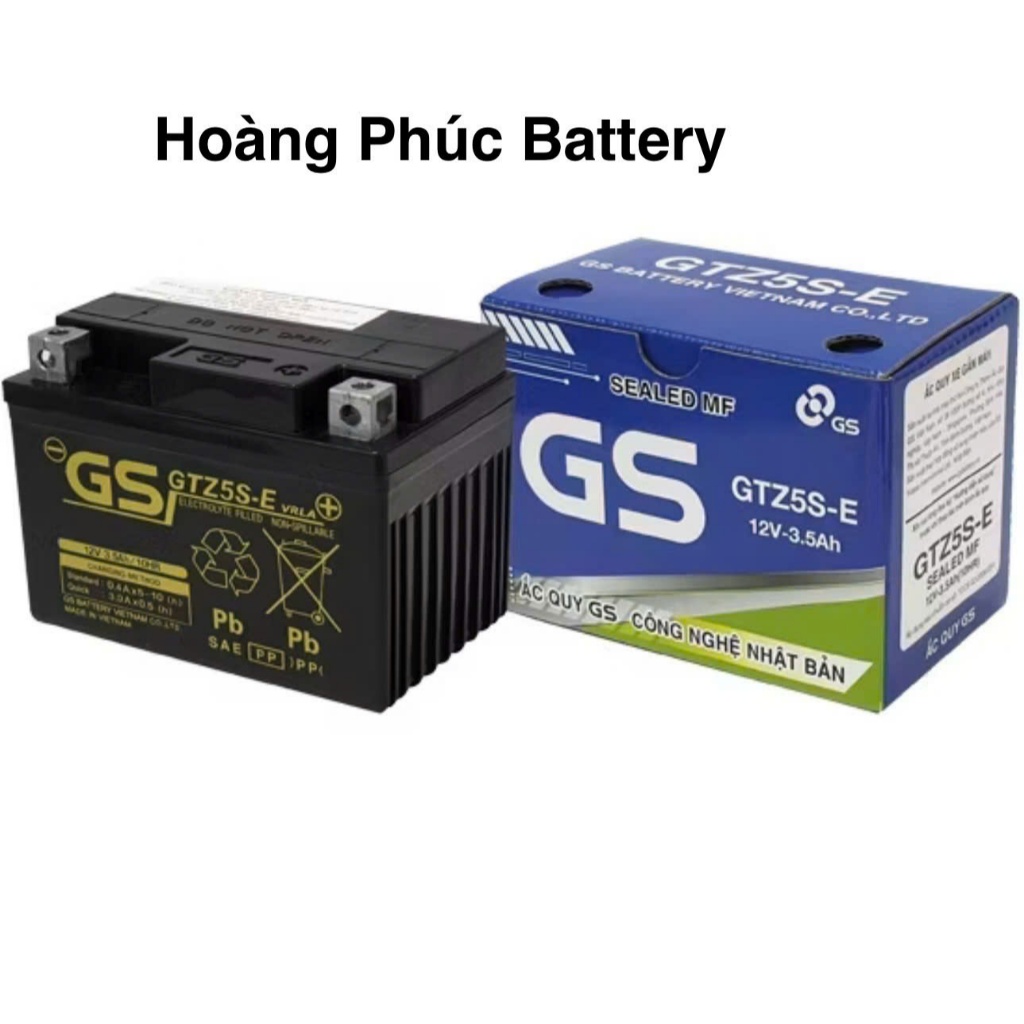Bình ắc quy GS GTZ5S-E, 12V - 3.5Ah dùng cho Wave a, Wave S/RS/RSX, Sirius Fi, Future neo