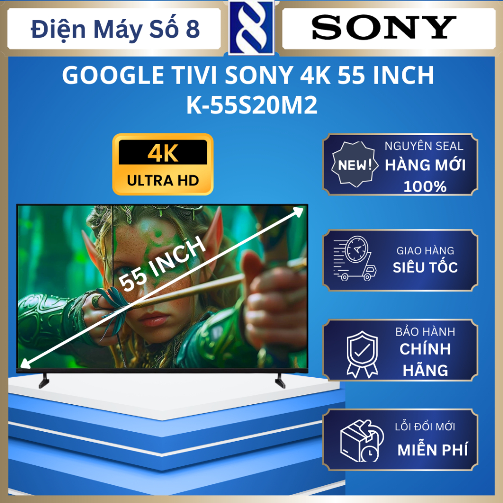 Google Tivi Sony 4K 55 inch  K-55S20M2