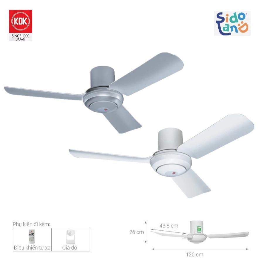 Quạt trần Nhật KDK màu Trắng M11SU(WH) - BH Chính Hãng KDK