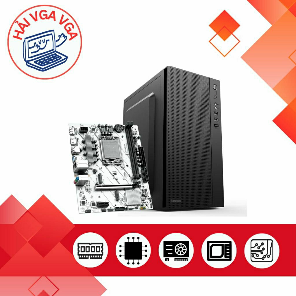 Bộ máy tính bàn Văn Phòng Core I3 14100F| R7 240 4G| 8G| NVME 256G, vga tuỳ chọn. bảo hành trong mục