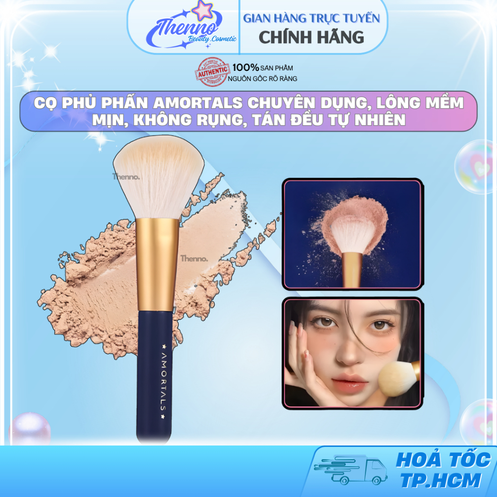 Cọ Phủ Phấn Amortals Chuyên Dụng, Lông Mềm Mịn, Không Rụng, Tán Đều Tự Nhiên