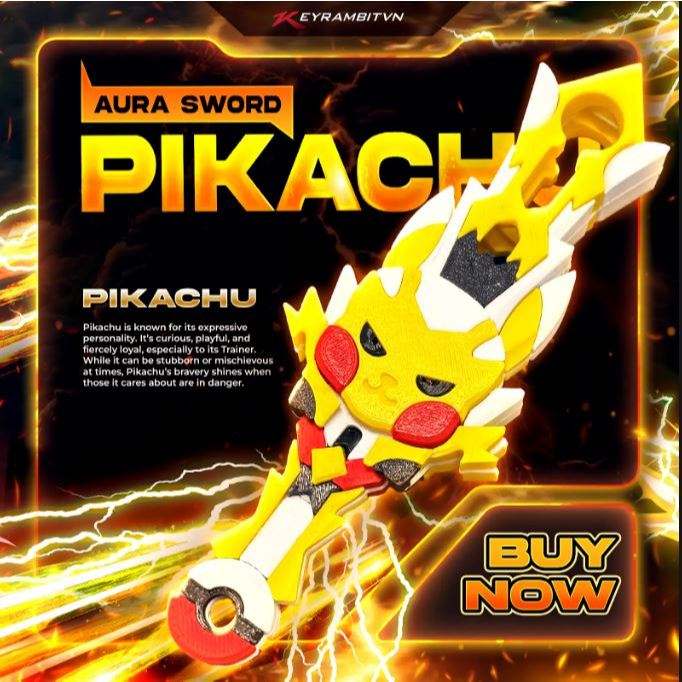[POKÉMON] Kiếm Pikachu - Spark Guardian Edge - Phụ Kiện Trưng Bày - Keyrambitvn