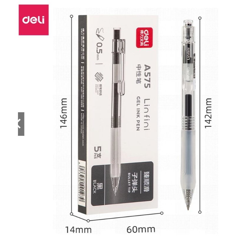 Bút Gel Deli A575 & Ruột Bút Deli G97 – Viết Mượt, Nét Đẹp, Tiết Kiệm