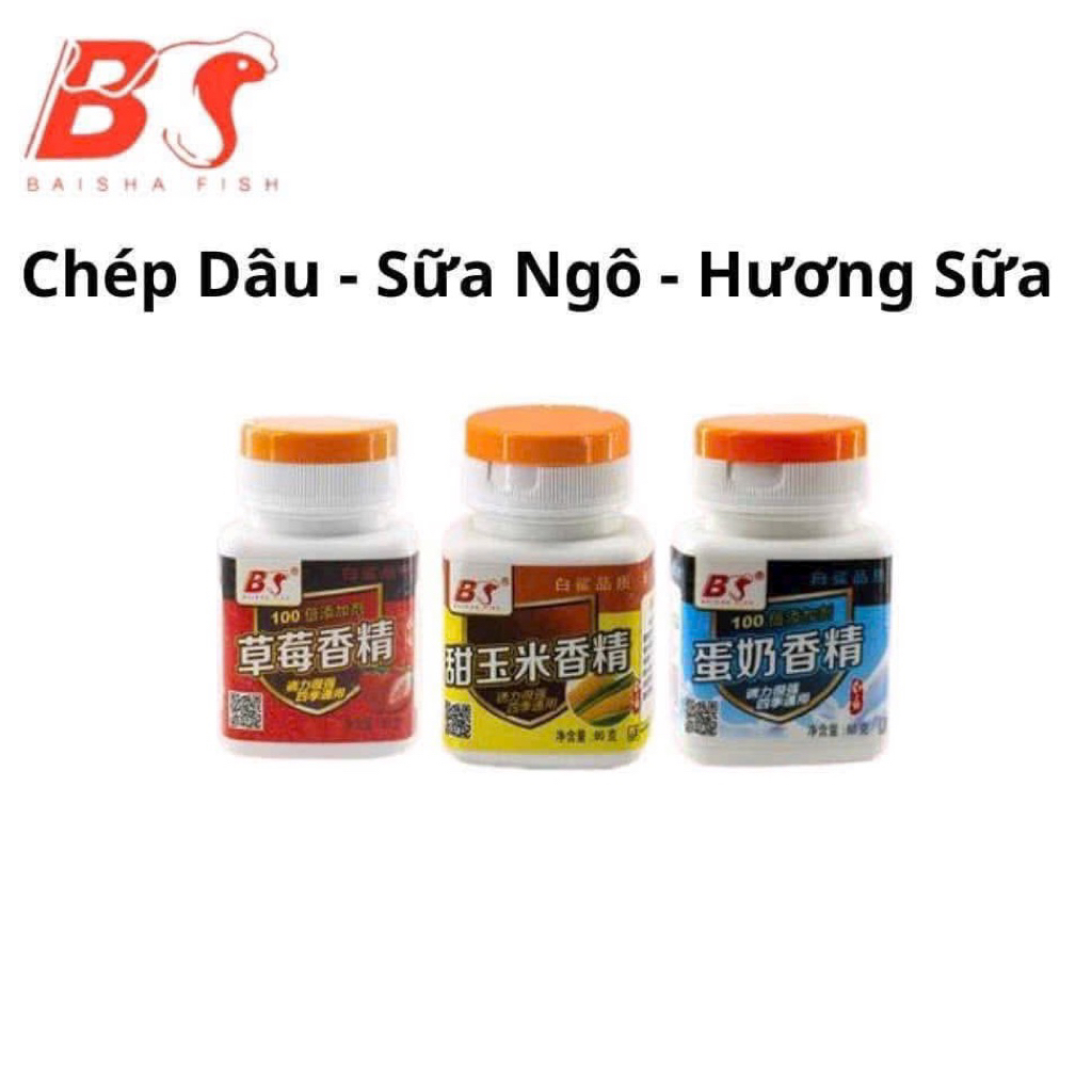 Hương liệu câu cá Baisha BS, Chuyên Câu Chép, Trắm. Hương liệu câu cá dạng bột dụ cá ăn mồi hiệu quả