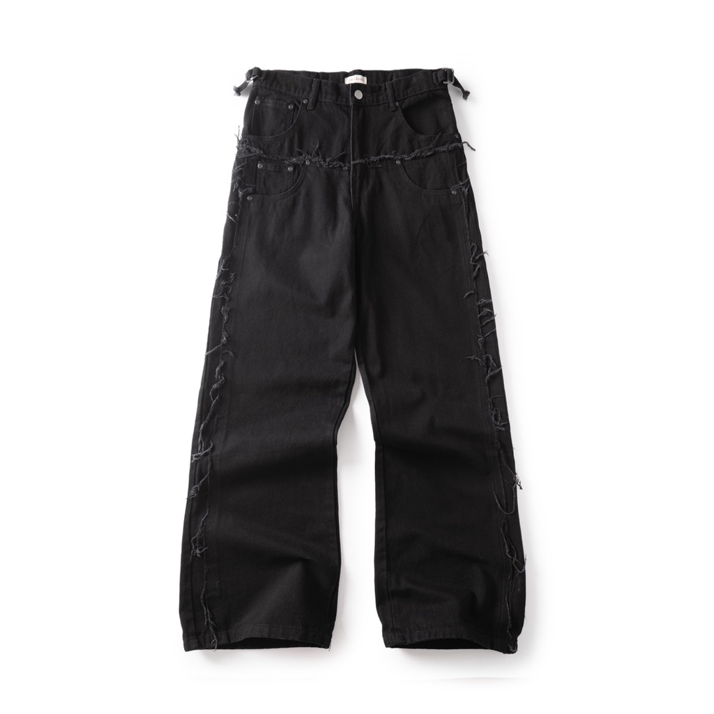 VXG INSIDE OUT RECUT DENIM PANT-Black