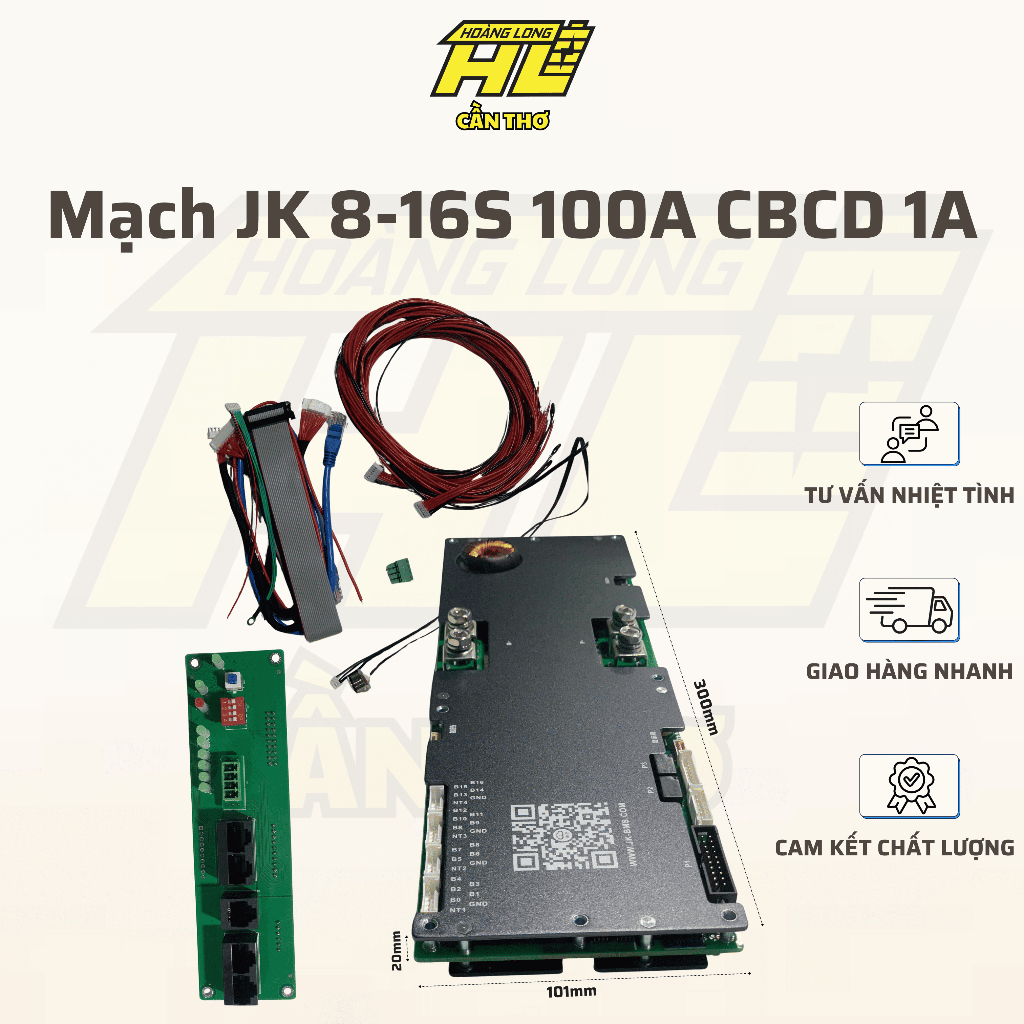 Mạch BMS JK 8S-16S 100A | Cân Bằng Chủ Động 1A | Chuyên Dùng Cho Năng Lượng Mặt Trời & Lưu Trữ