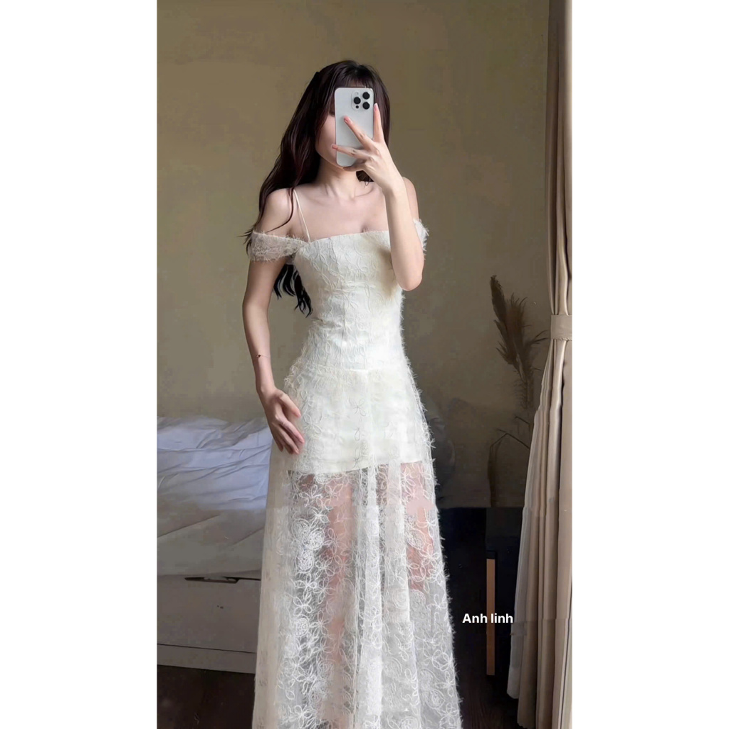 Váy thiết kế váy ren 2 dây váy nữ đi biển siêu xinh hàng loại 1 shop HK DESIGN