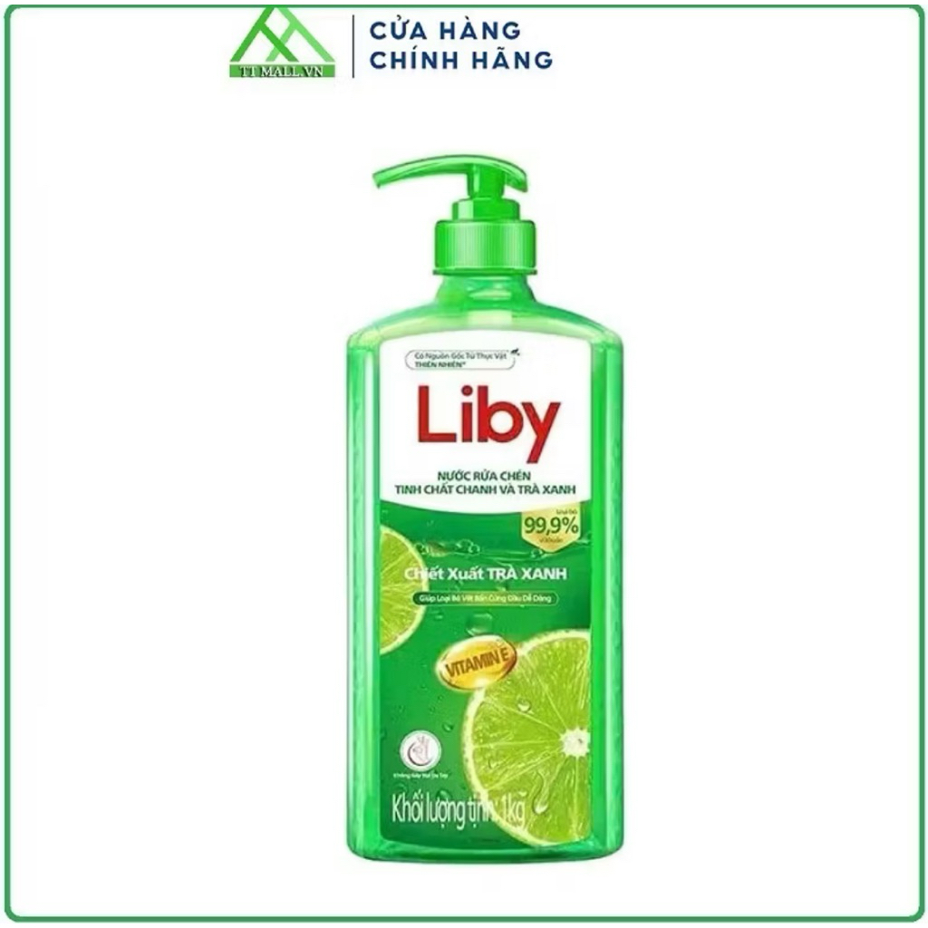 nước rửa chén liby tinh chất chanh và trà xanh 1kg