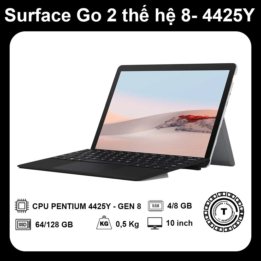 Microsoft Surface Go 2 – RAM 8GB/128GB – Chuẩn Zin Nhật, máy nhẹ viền mỏng