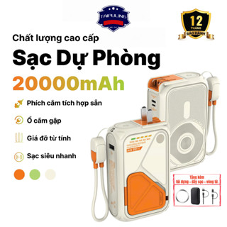 TAIPULING Sạc Dự Phòng kiêm Củ Sạc20000mAhCó Phích Cắm Gập, Tích Hợp Dây Sẵn, 22.5W