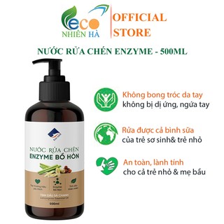 Nước rửa chén enzyme bồ hòn ECOCARE 500ml tinh dầu thiên nhiên, an toàn day tay, rửa sạch dầu mỡ