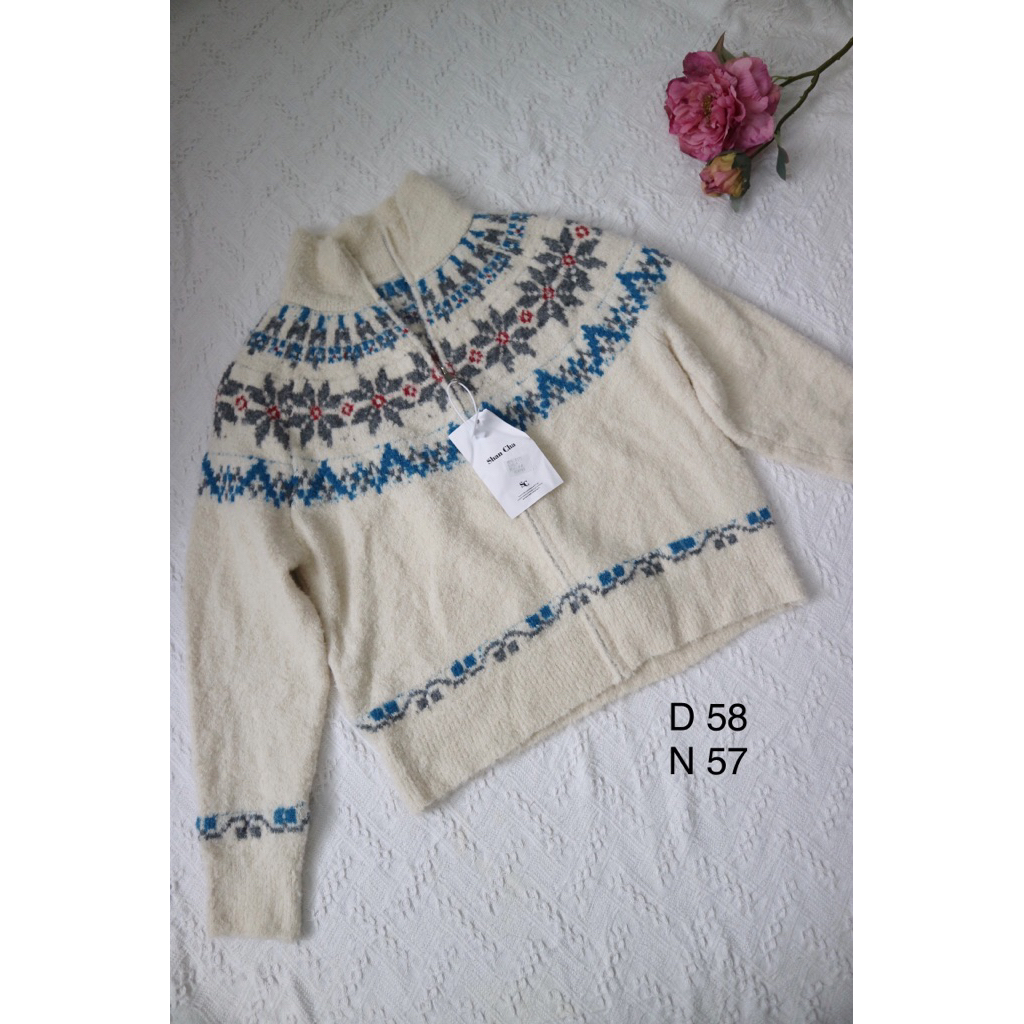 PASS áo len hoạ tiết thổ cẩm size F new 100% (còn tag)