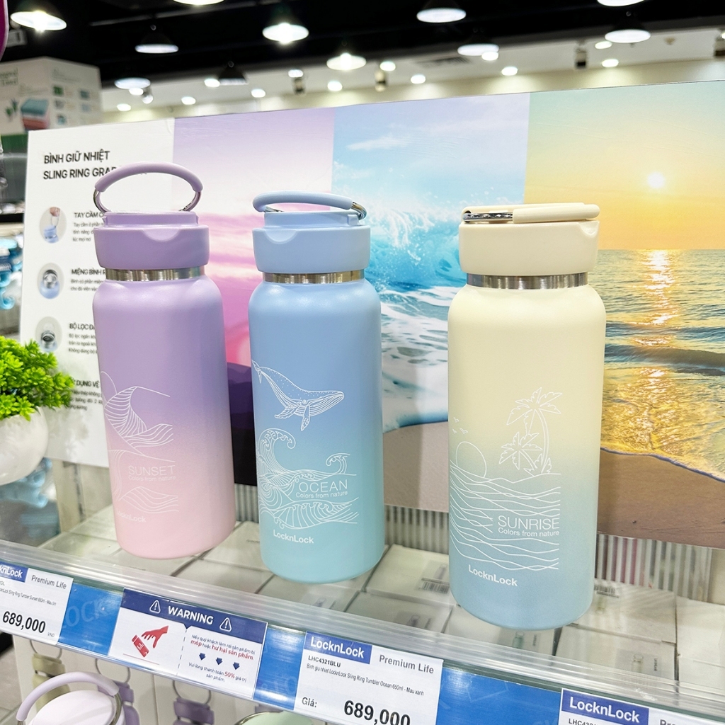 Bình giữ nhiệt LocknLock Sling Ring Tumbler 650ml LHC4321 (Mẫu họa tiết)