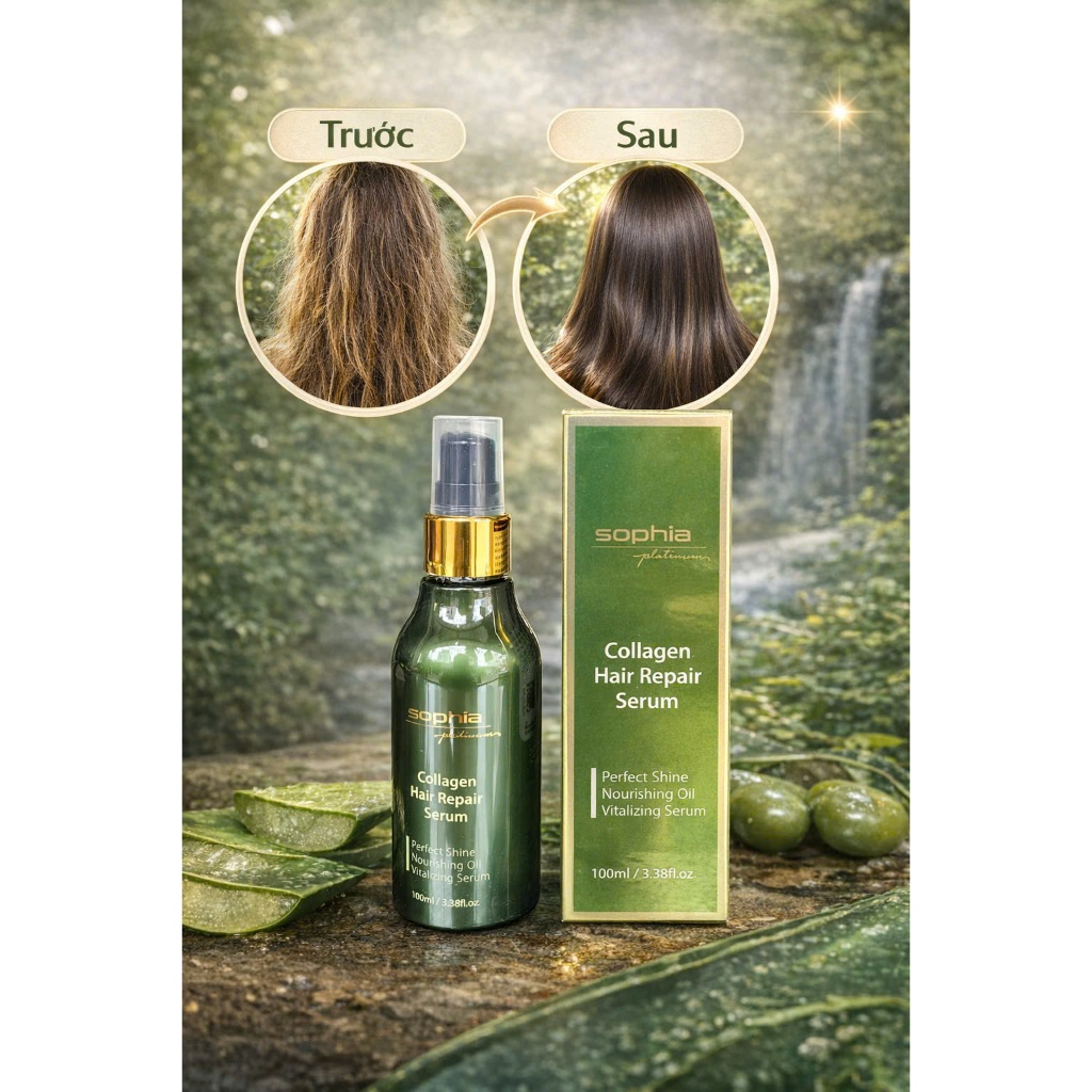 Tinh dầu phục hồi tóc hư tổn Collagen Sophia 100 ml
