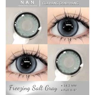 [CÓ CẬN] NAN LENS 1 Cặp Kính Áp Tròng Màu Xám Xanh Freezing Salt Gray Giãn Nhẹ 14.2MM 0-5 Độ + Tặng Khay Dụng Cụ