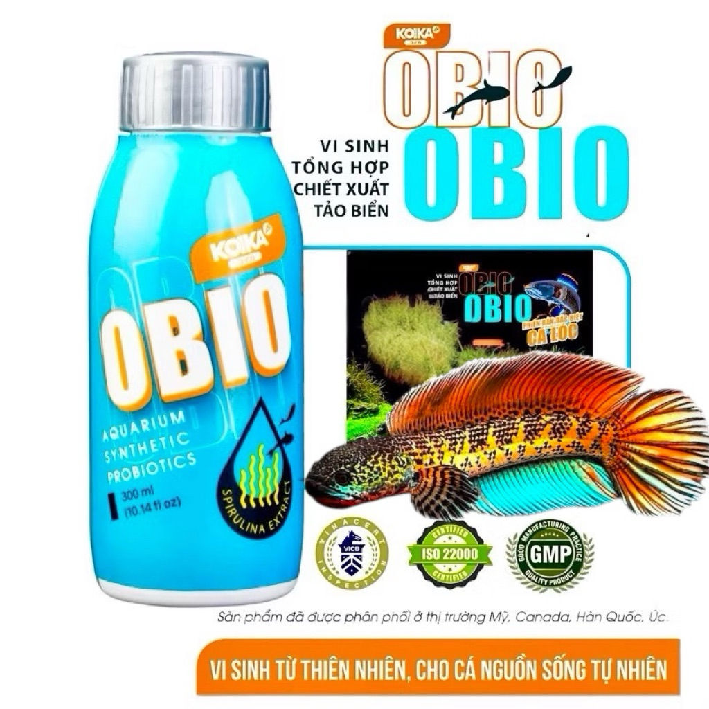 Vi sinh Obio ( 300ml) Bản Cá Lóc cảnh-giúp Làm Trong Nước, khử độc, khử mùi tanh,tăng màu-tăng tốc đ