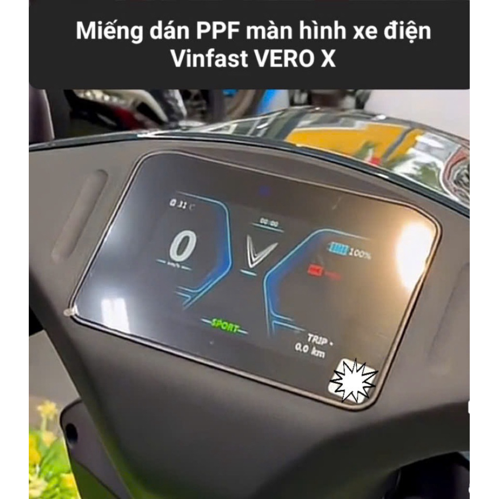 PPF miếng dán xe điện VERO X,miếng dán PPF bảo vệ mặt đồng hồ xe điện Vero X.