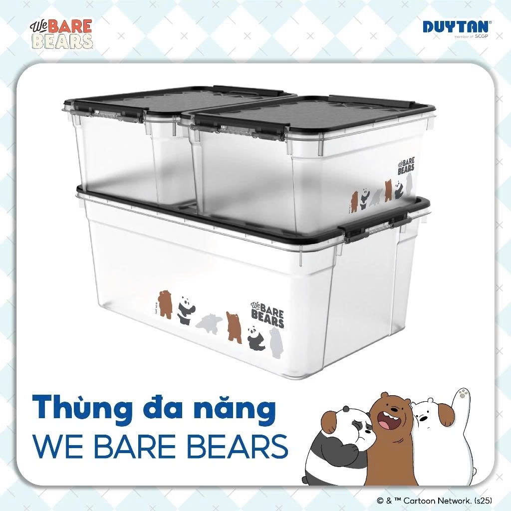 [BST We Bare Bears] Thùng lưu trữ đa năng Matsu Lock phiên bản họa tiết We Bare Bears - nhựa PP