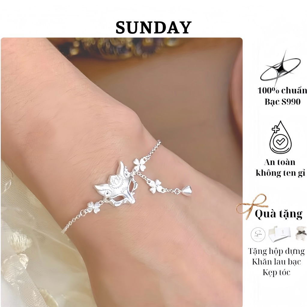 Lắc Tay Bạc S990 Hồ Ly Thanh Hoa – Sunday