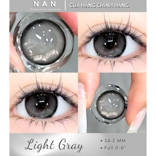 [CÓ CẬN] NAN LENS 1 Cặp Kính Áp Tròng Xám Tự Nhiên Light/829 Gray Đeo Hằng Ngày 14.2MM Full 0-6°