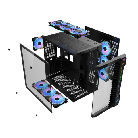 Case máy tính MIK-LV07 Mầu Đen chuyên lắp Main ATX , E-ATX ,Supermicro , X99 Huananzhi F8D Plus , X299 Full | BigBuy360 - bigbuy360.vn