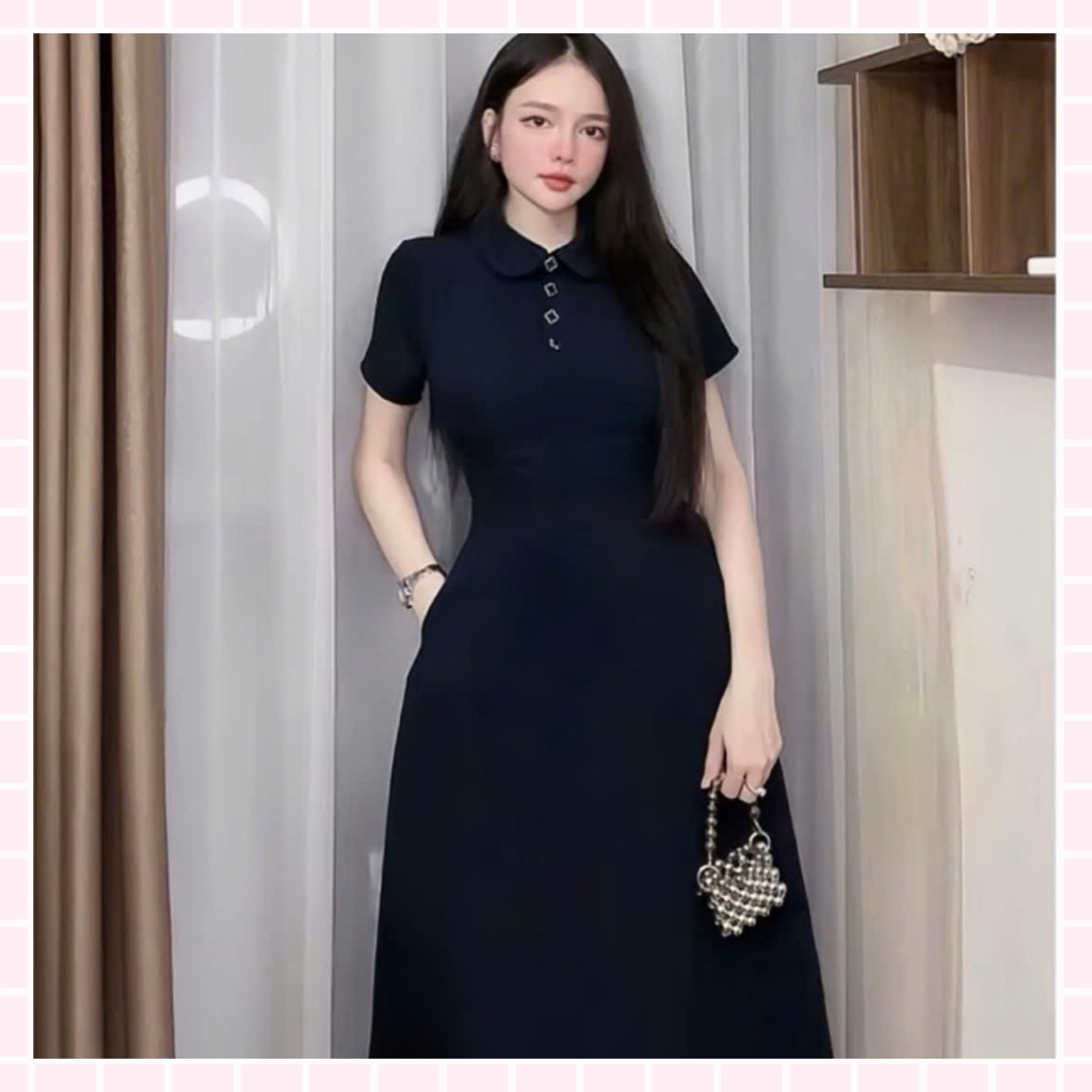 (Y15) Váy Cố Sen Cộc Tay Dáng Dài 115cm.