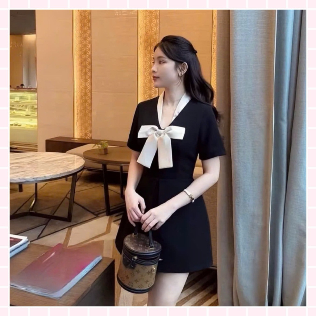 (Y9) váy Tuyết Mưa Nơ Tafta màu be (có quần bảo hộ rời)