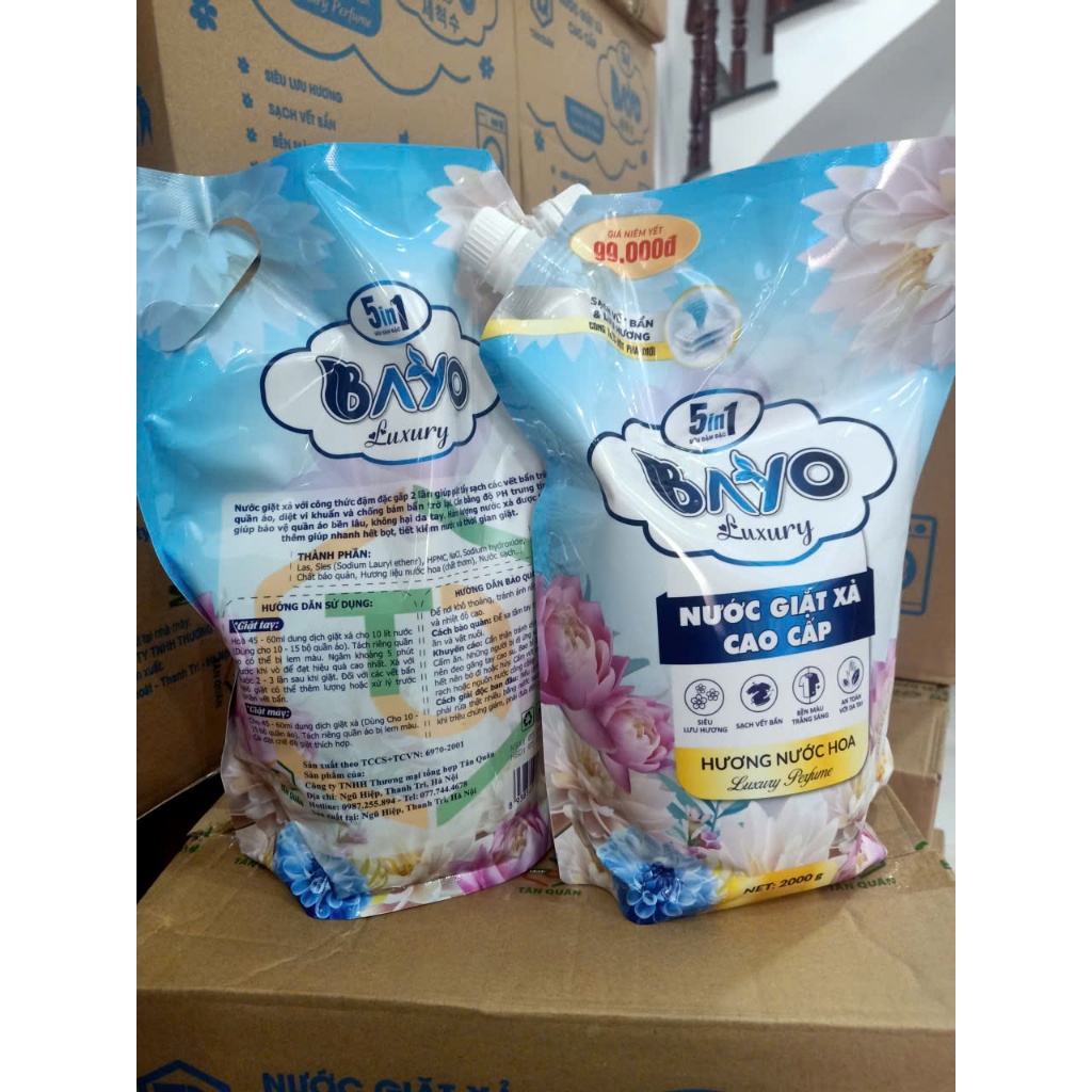 Combo 2 lít & 4 lít nước giặt xả 5IN1 BAYO hương nước hoa