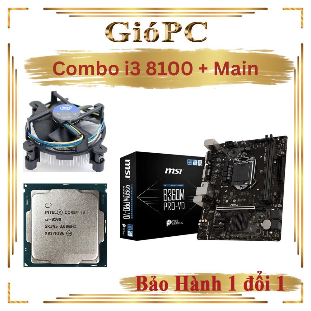 Combo i3 đời 8th i3 8100 chạy song son với nó là H310,B360,B365 hàng đẹp chuẩn xịn