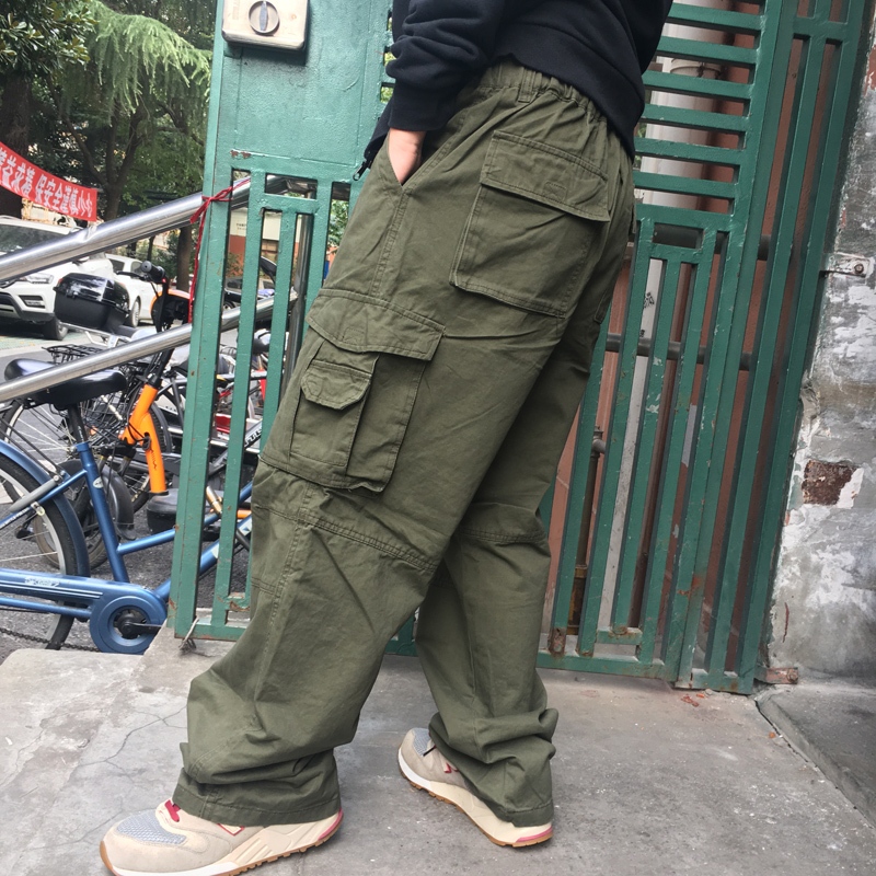 Authink Authentic MC011 - Quần Cargo Nam 4 Túi Hộp Bự, Form Rộng Cá Tính, Cạp Khuy Phối Chun Tiện Lợ