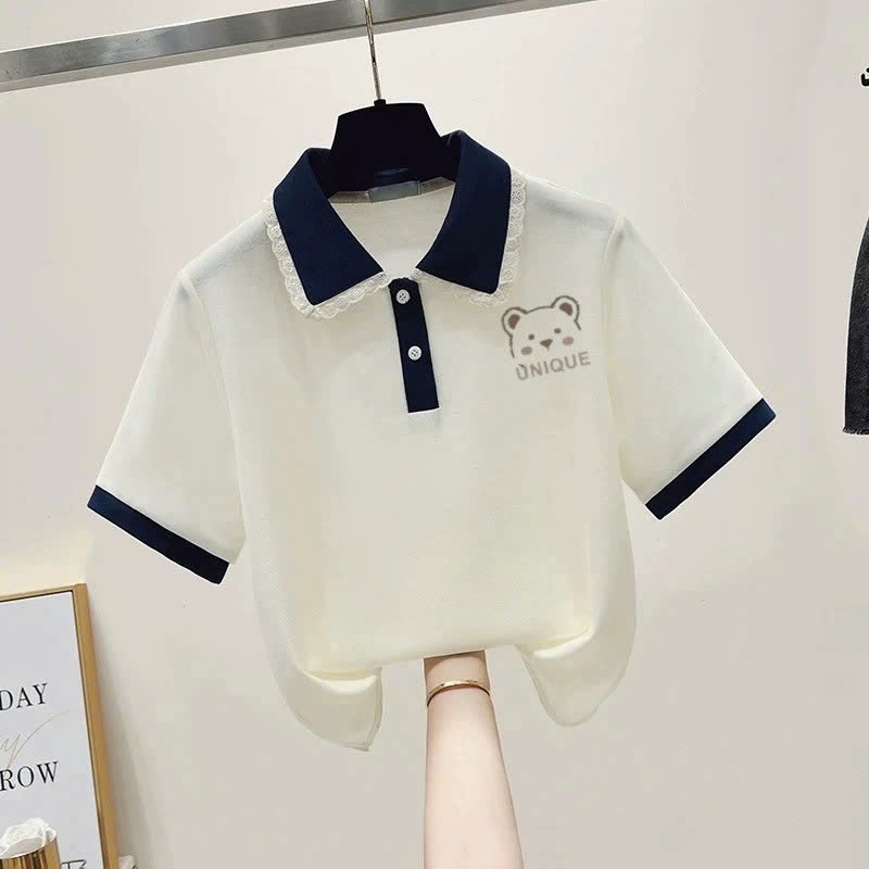 ÁO POLO CHO BÉ GÁI TỪ 20-50 KG , ÁO IN 5D FROM RỘNG THOÁNG MÁT