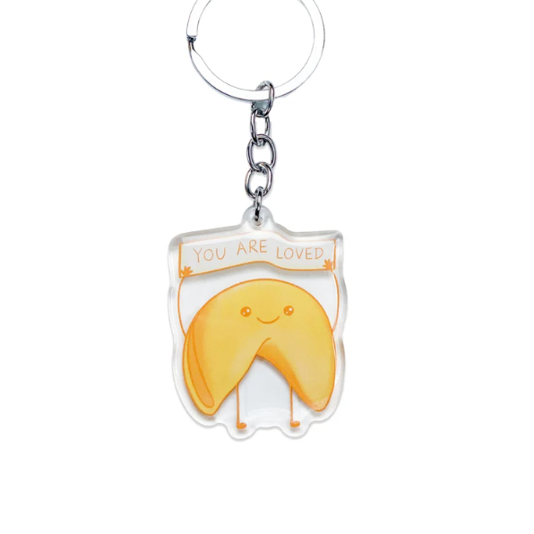 Fortune Cookie Keychain Charm Good Luck Keychain Acrylic Key Chain Gift Charm Kawaii Cute Keychain Y