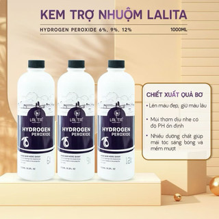 (Giá Salon) Oxy trợ nhuộm KAMI 900ml, Oxy Lalita chống sót da đầu, cao cấp hương Cafe