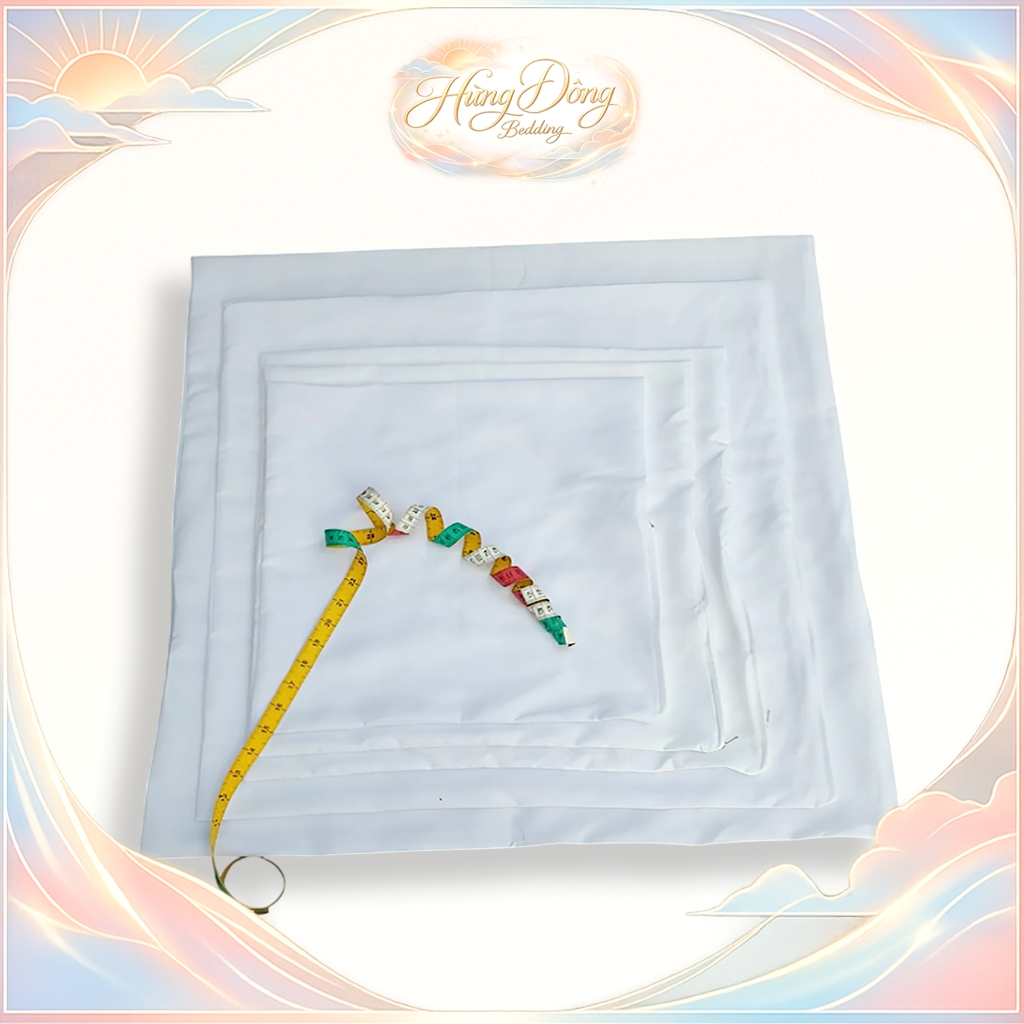 Vỏ Ruột Gối Vuông 40x40 45x45 50x50 Dùng Để Nhồi Bông Gòn Vỏ Ruột Gối Màu Trắng Có Khoá Kéo