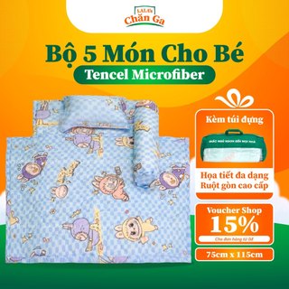Bộ Chăn Nệm Tencel Microfiber LALA BEDDING, Cho Bé Đi Học 75x115cm, Công Nghệ Kháng Khuẩn, Mát Mịn (Kèm Túi)