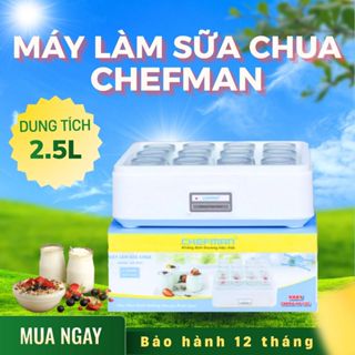 Máy làm sữa chua tự động Chefman  ủ sữa đều - bảo hành chính hãng 24 tháng,đổi mới miễn phí 15 ngày