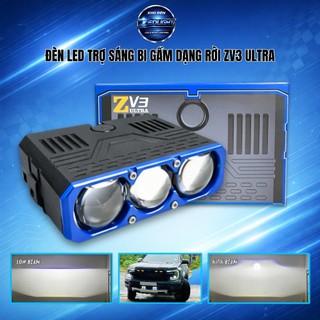 Đèn LED Trợ Sáng Bi Gầm Dạng Dời 3 Mắt Siêu Sáng ZV3 Ultra ZED LIGHT- Có Trợ Pha Laser Và Pha Màn Chập - Lắp Oto, Xe Máy