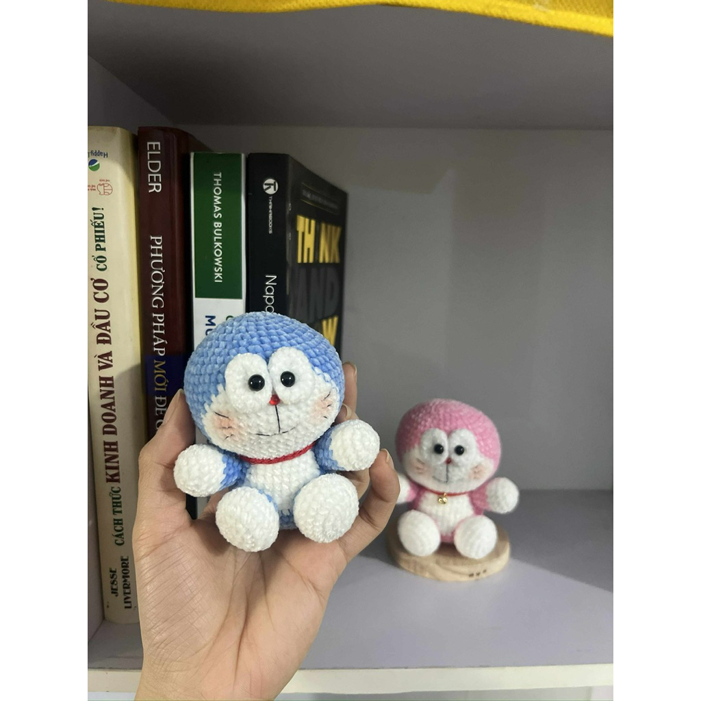 (ẢNH THẬT) Móc khoá, mô hình Doraemon len