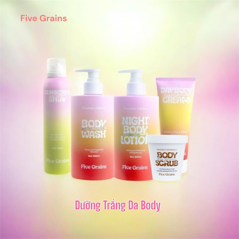 [Link Tổng Hợp] Dưỡng Trắng Body Five Grains, Kem Dưỡng Trắng Body Ban Ngày, Bộ Dưỡng Trắng Body Ban