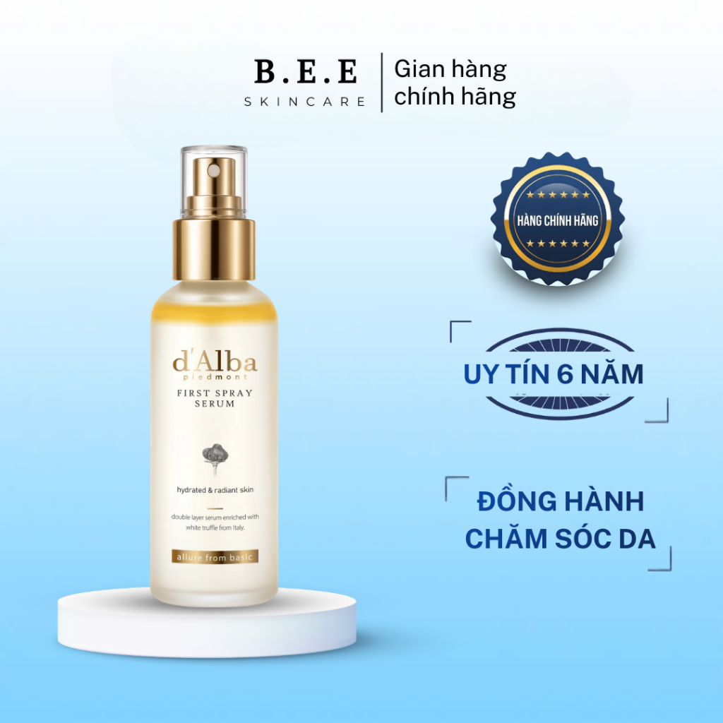Xịt Khoáng D'Alba White Truffle First Spray Serum Cấp Ẩm, Căng Bóng Da Bee Skincare